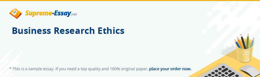 Business Research Ethics