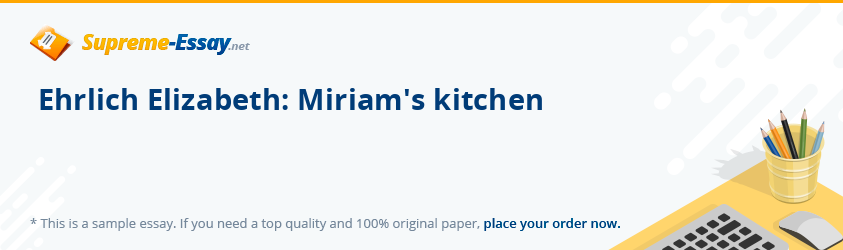 Ehrlich Elizabeth: Miriam's kitchen