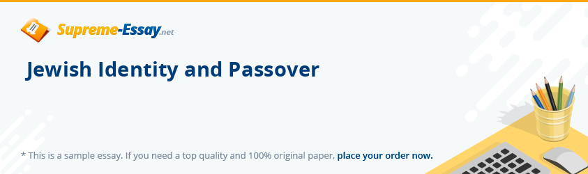 Jewish Identity and Passover