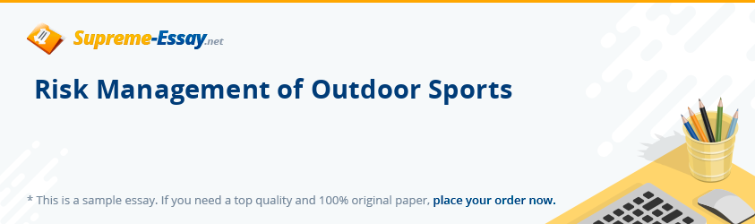 Risk Management of Outdoor Sports