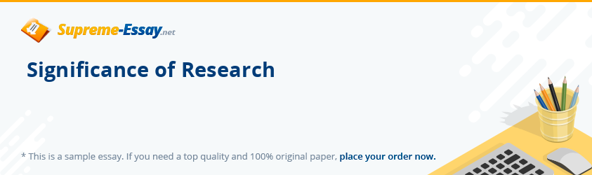 Significance of Research